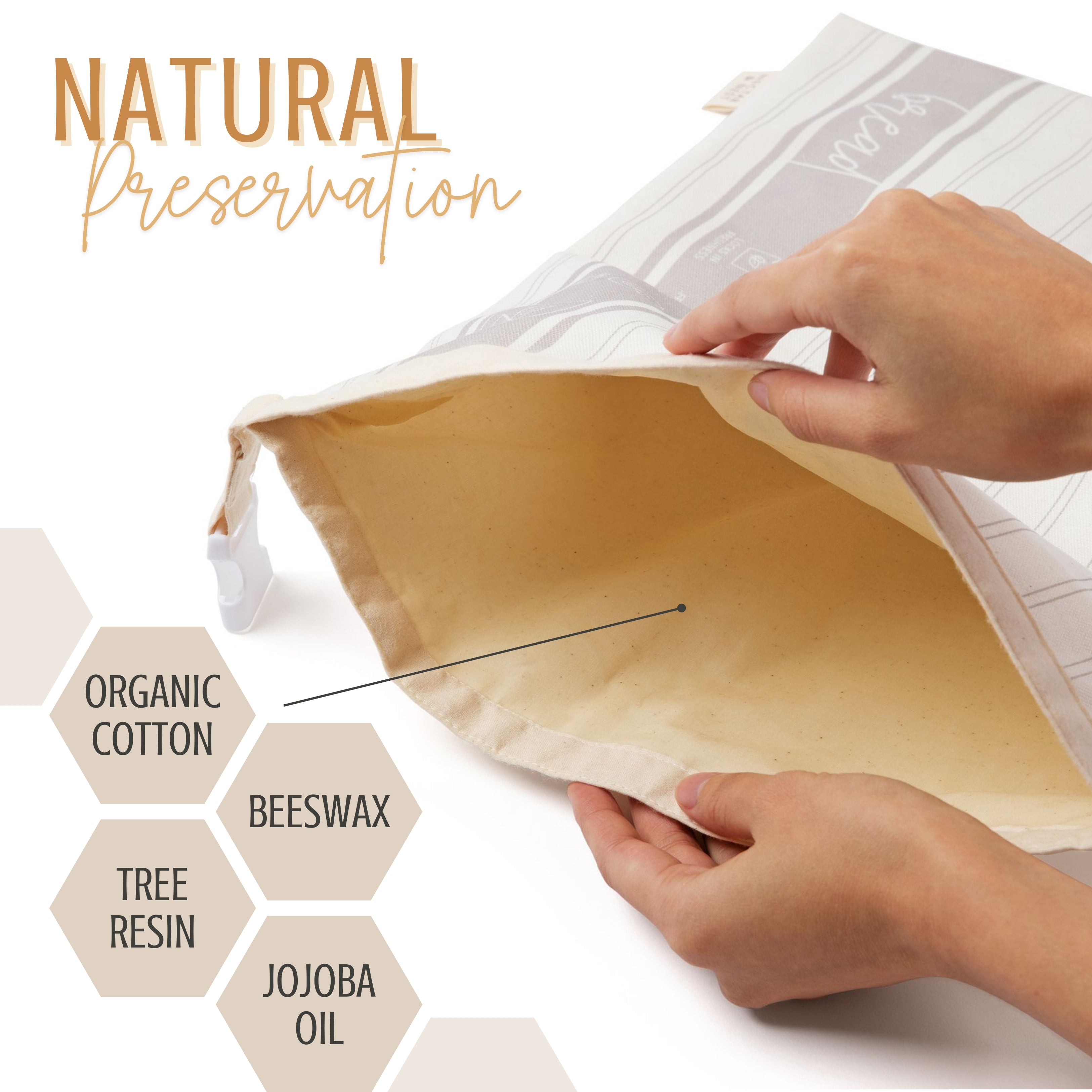 Reusable Beeswax Bread Bags for Homemade Bread & Sourdough